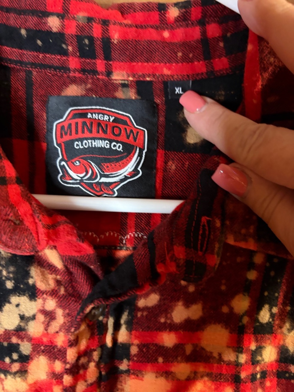 Angry Minnow Red Plaid Queen of Hearts Button Down Top Size Xl - Picture 2 of 5